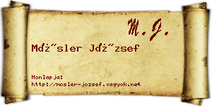 Mösler József névjegykártya